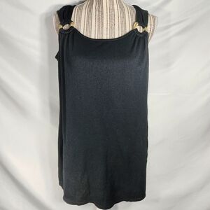 Croft & Barrow Black Gauze Sleeveless Mid-Length Swim Suit Beach Coverup Small